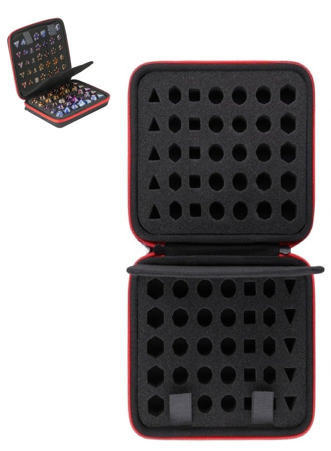 VERTUS® Dice Case with Removable Slotted Tray for Game Dice Storage and Carrying, Compatible with DND Role Playing and Other Table Games, Holds up to 70 Dices/10 Sets (Black) - Image 1